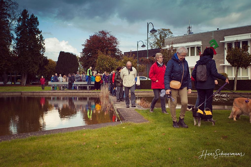 Eén van de wandelroutes met wandelaars